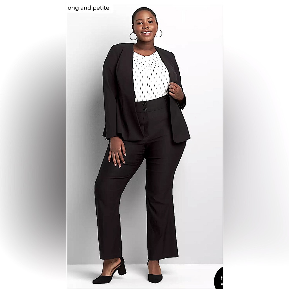 Lane Bryant, boot cut, high-rise, pants, size 18, black, 31.5 inch inseam